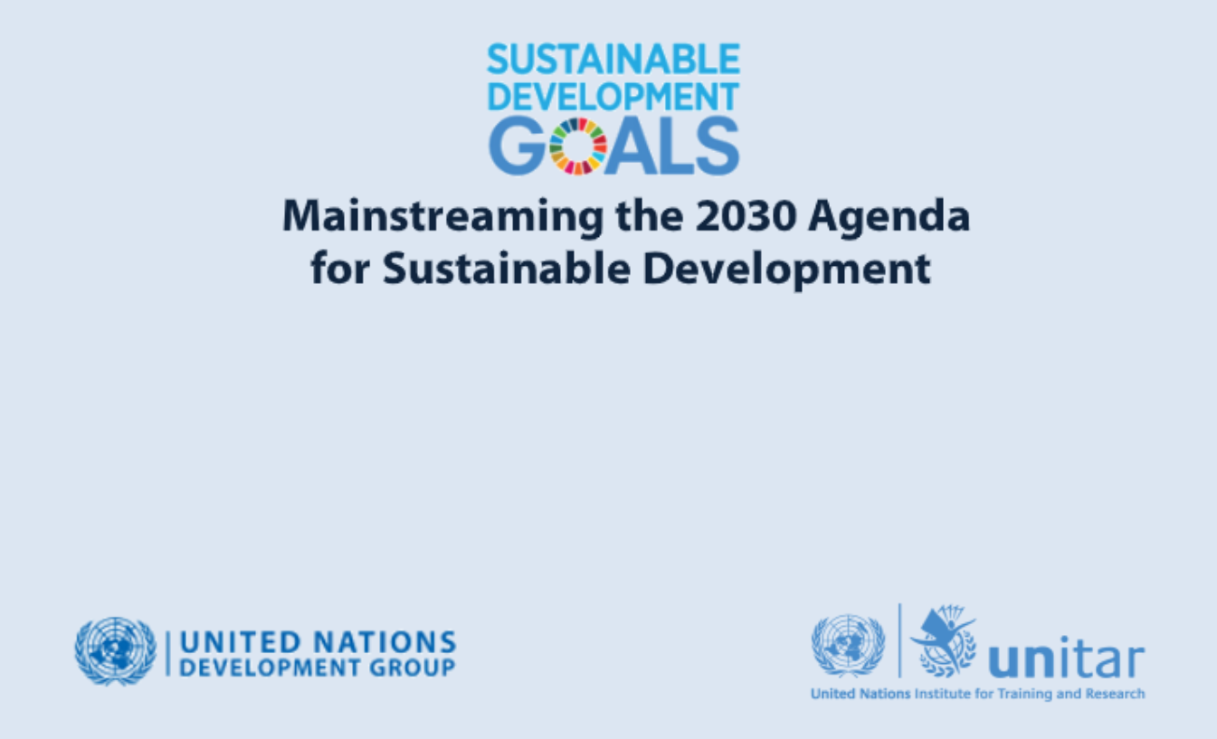 Mainstreaming the 2030 Agenda for Sustainable Development